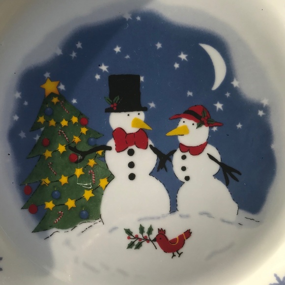 Set Of 2 Snowman Dinner Plates By Trisa 10.5” - Picture 2 of 6